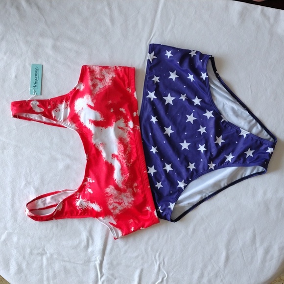 Adisputent high waist bikini womens XXL American flag - Picture 2 of 9